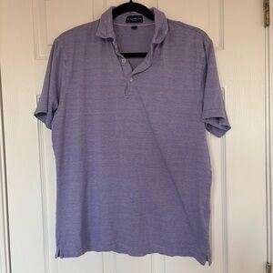Peter Millar Collection Purple Striped Golf Polo Size Medium